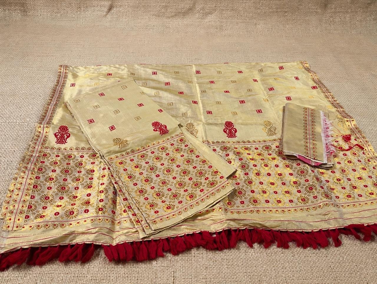 Natural Tussar Silk Mekhela Chador
